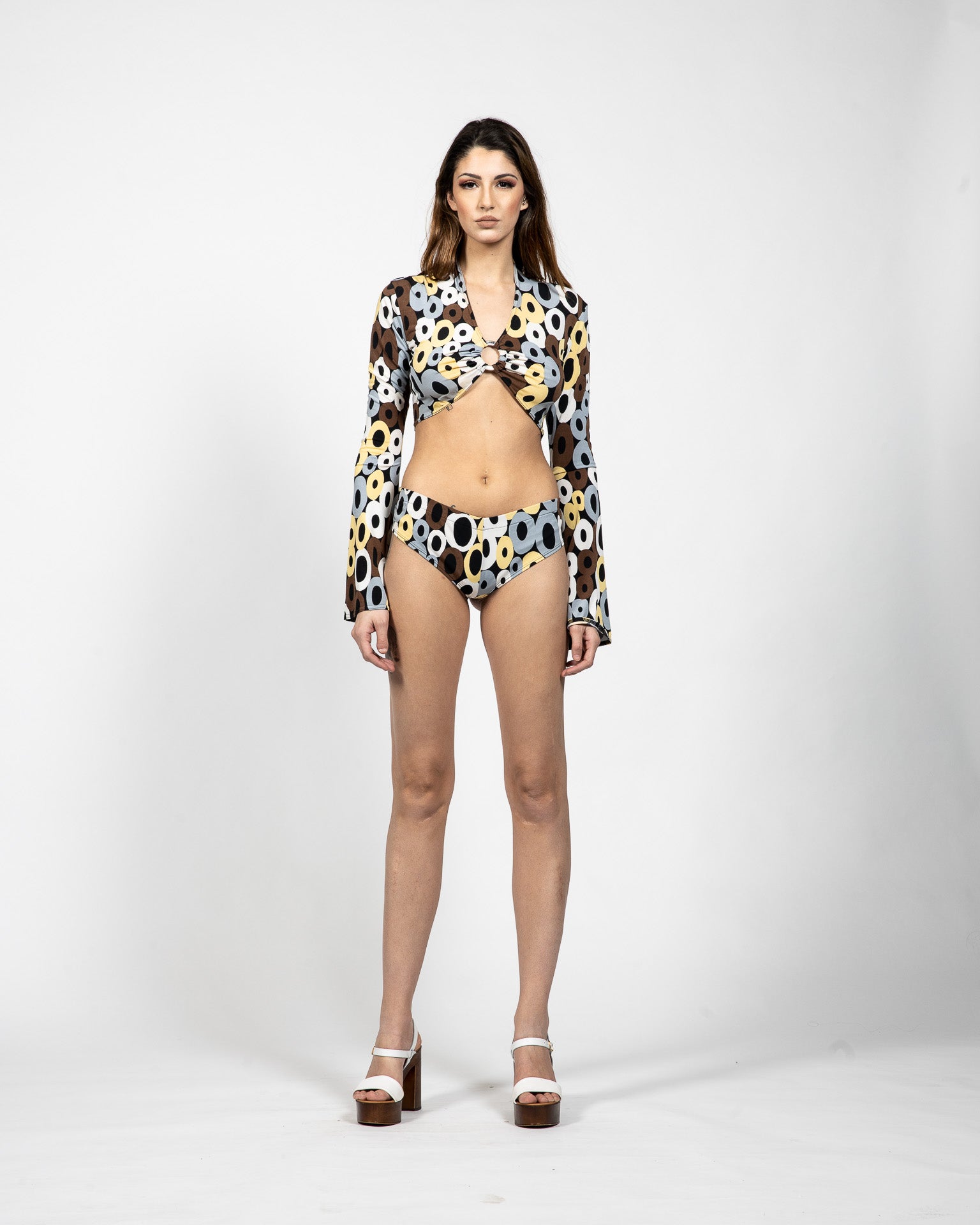 Printed Top With Matching Bottoms - Front View - Samuel Vartan