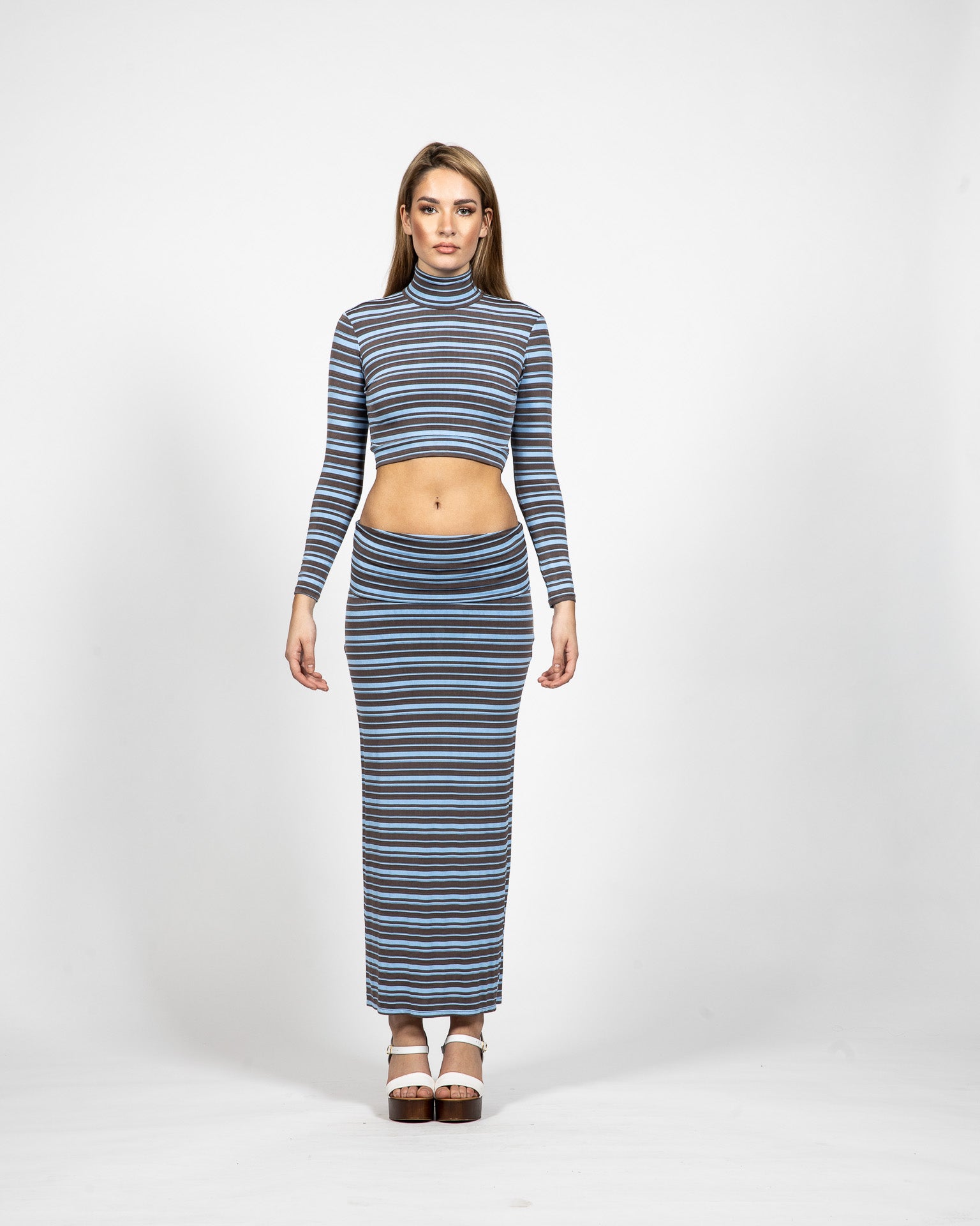 Printed Top With Matching Skirt - Front View - Samuel Vartan