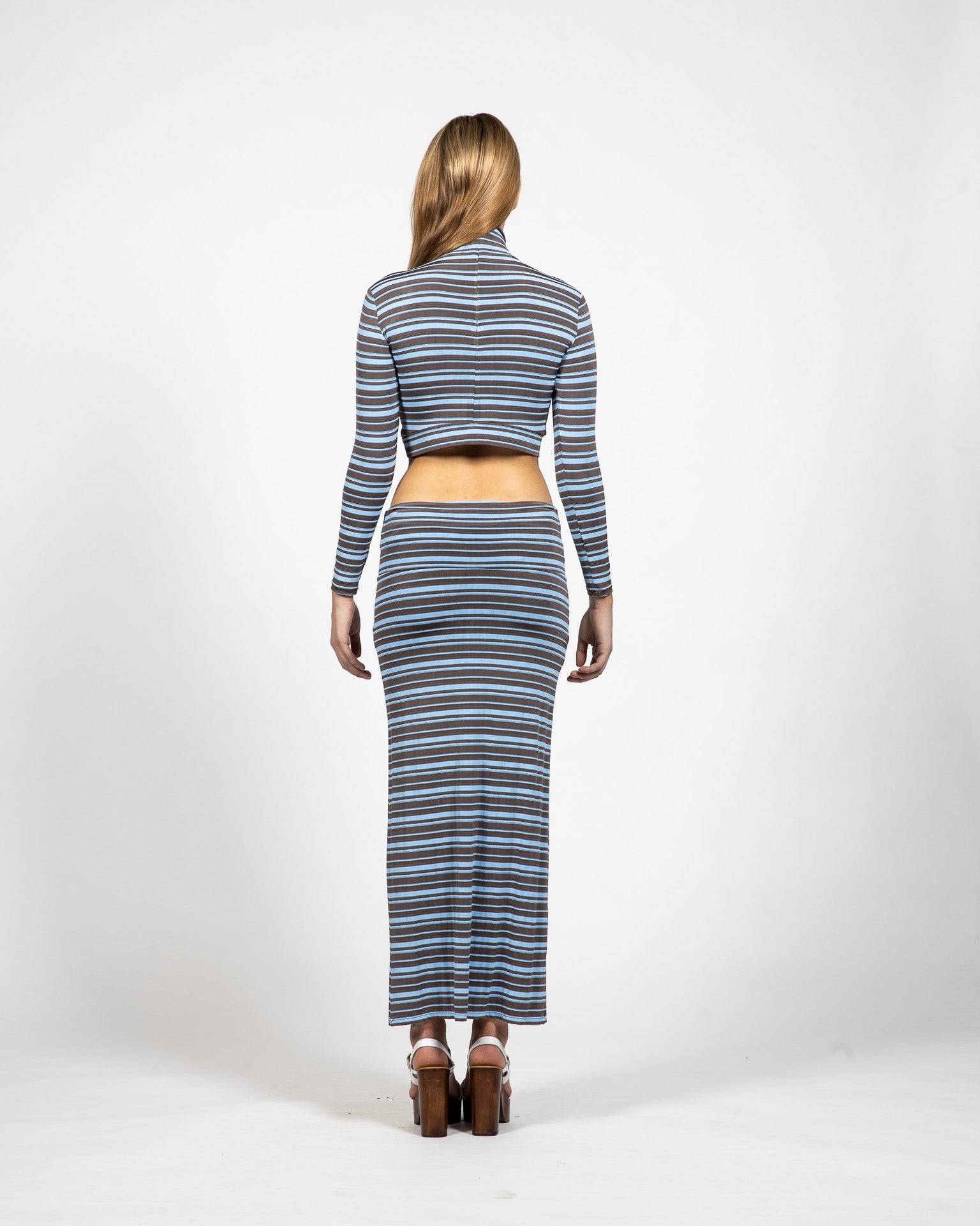 Printed Top With Matching Skirt - Back View - Samuel Vartan