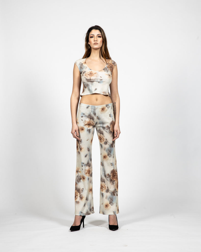 Printed Top With Matching Pants - Front View - Samuel Vartan