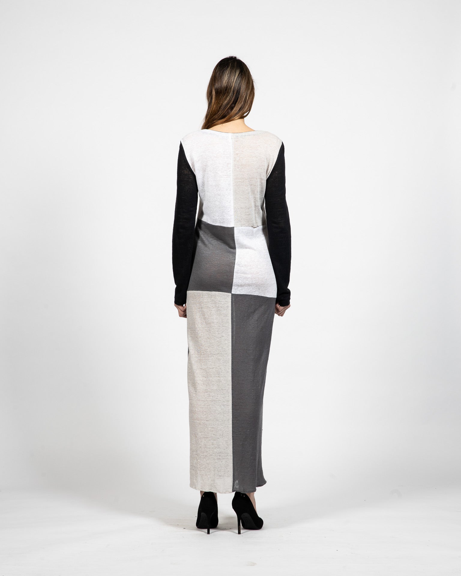 Maxi Loose Fit Linen Dress - Back View - Samuel Vartan